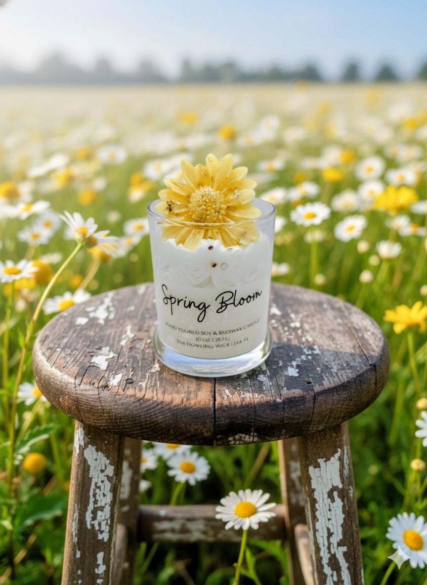 Spring Bloom Hand Poured Soy and Beeswax Candle
