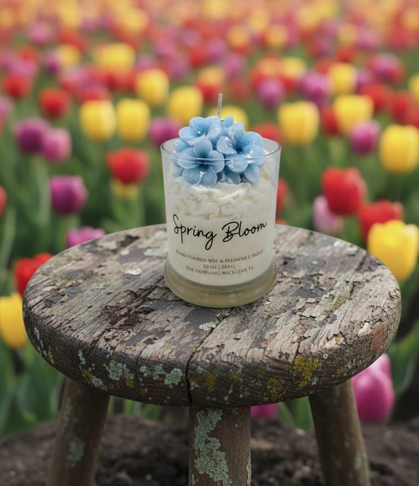 Spring Bloom Hand Poured Soy and Beeswax Candle
